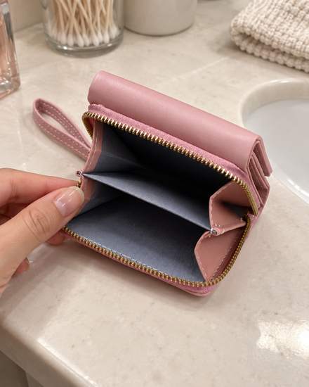 Phone photo showing the open coin pocket