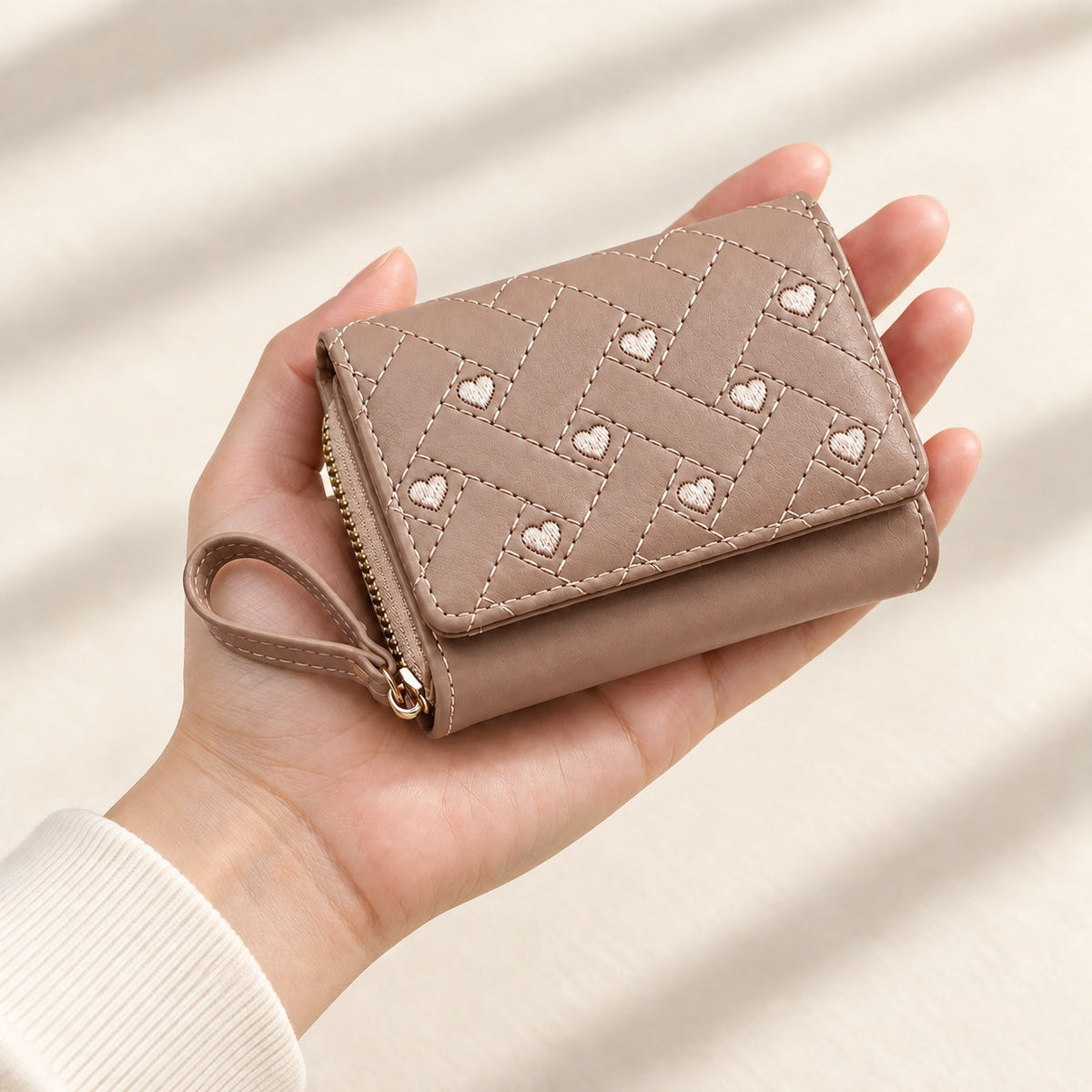 TEN LOVE Mini Wallet in Latte