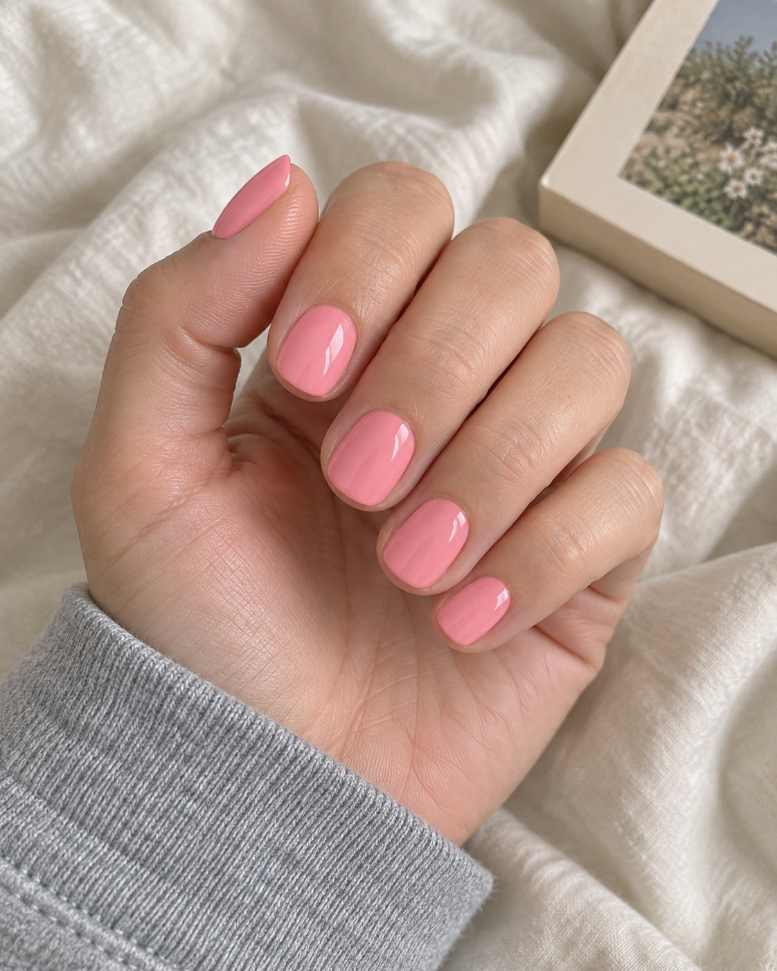 petal pink manicure worn on natural nails