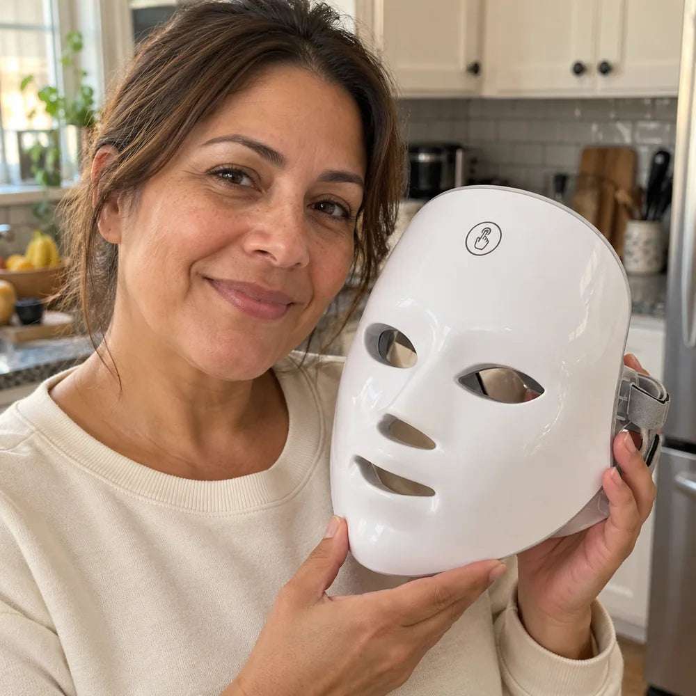 Afterglow white LED face mask: photo 5.