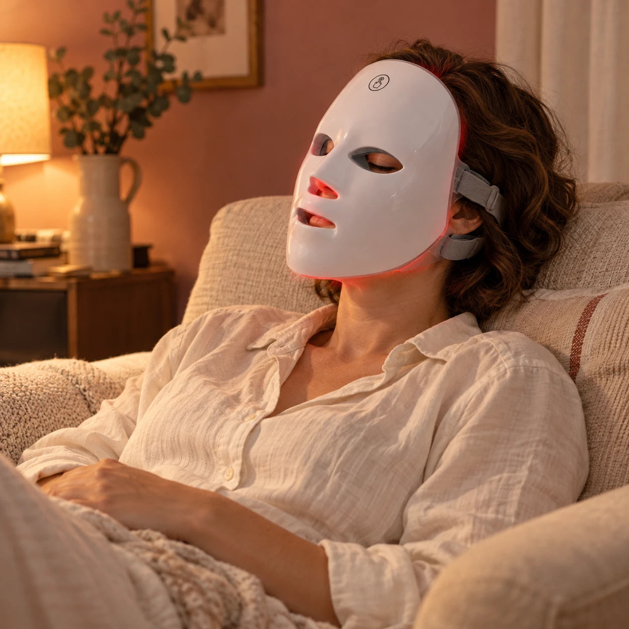 Afterglow white LED face mask: story.
