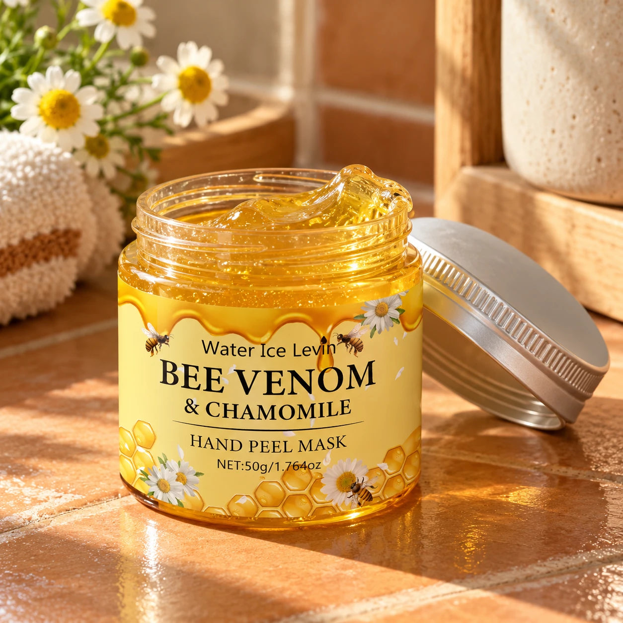 Honey Hour Hand Peel Mask - close-up of product details