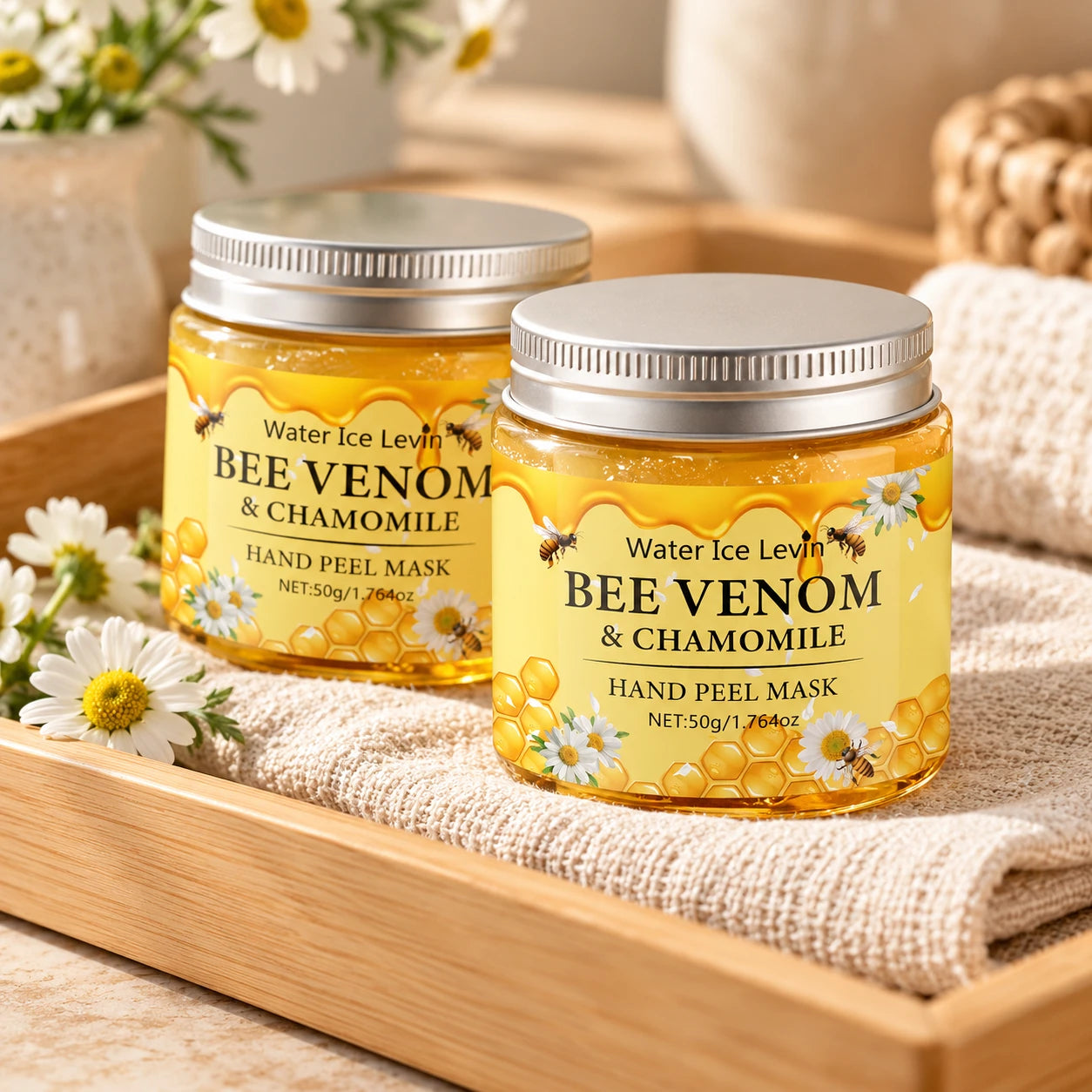 Honey Hour Hand Peel Mask - two products side by side