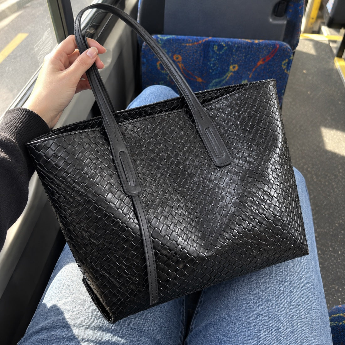 Customer photo of TENLOVE Everyday Woven Tote.