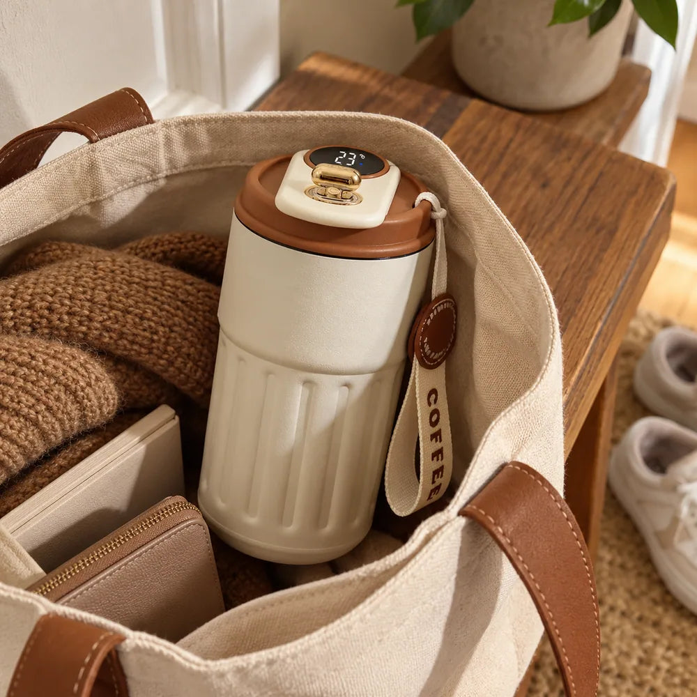 insulated coffee mug: everyday photograph.