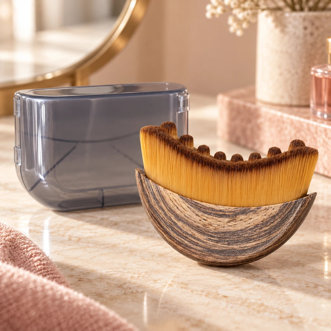 contour face brush: close-up details.