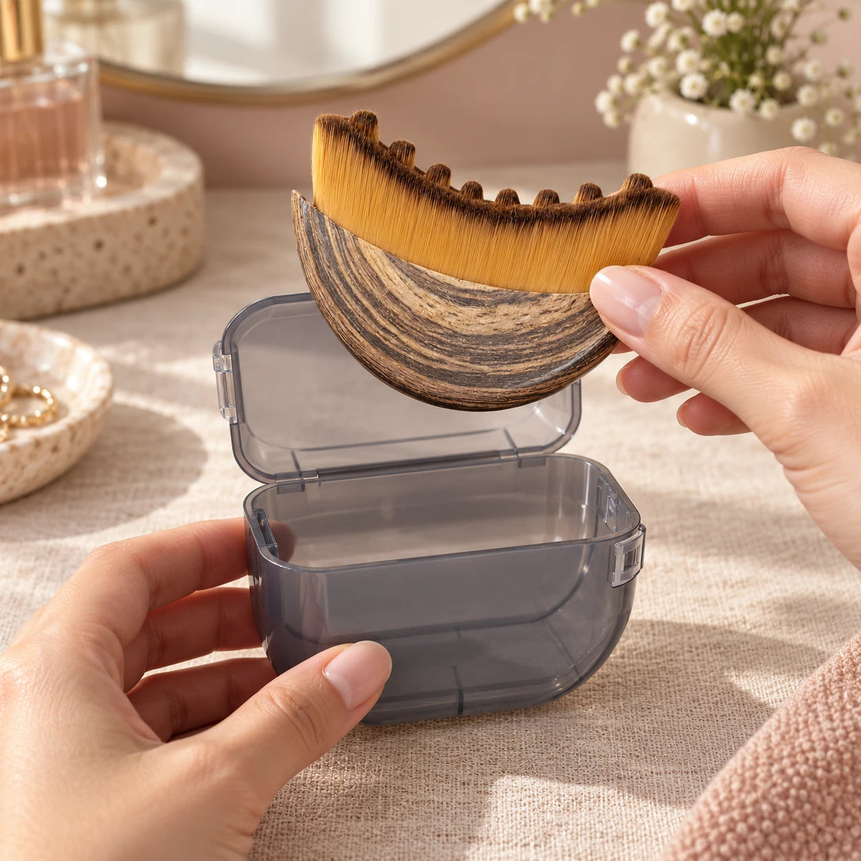 contour face brush: everyday setting.