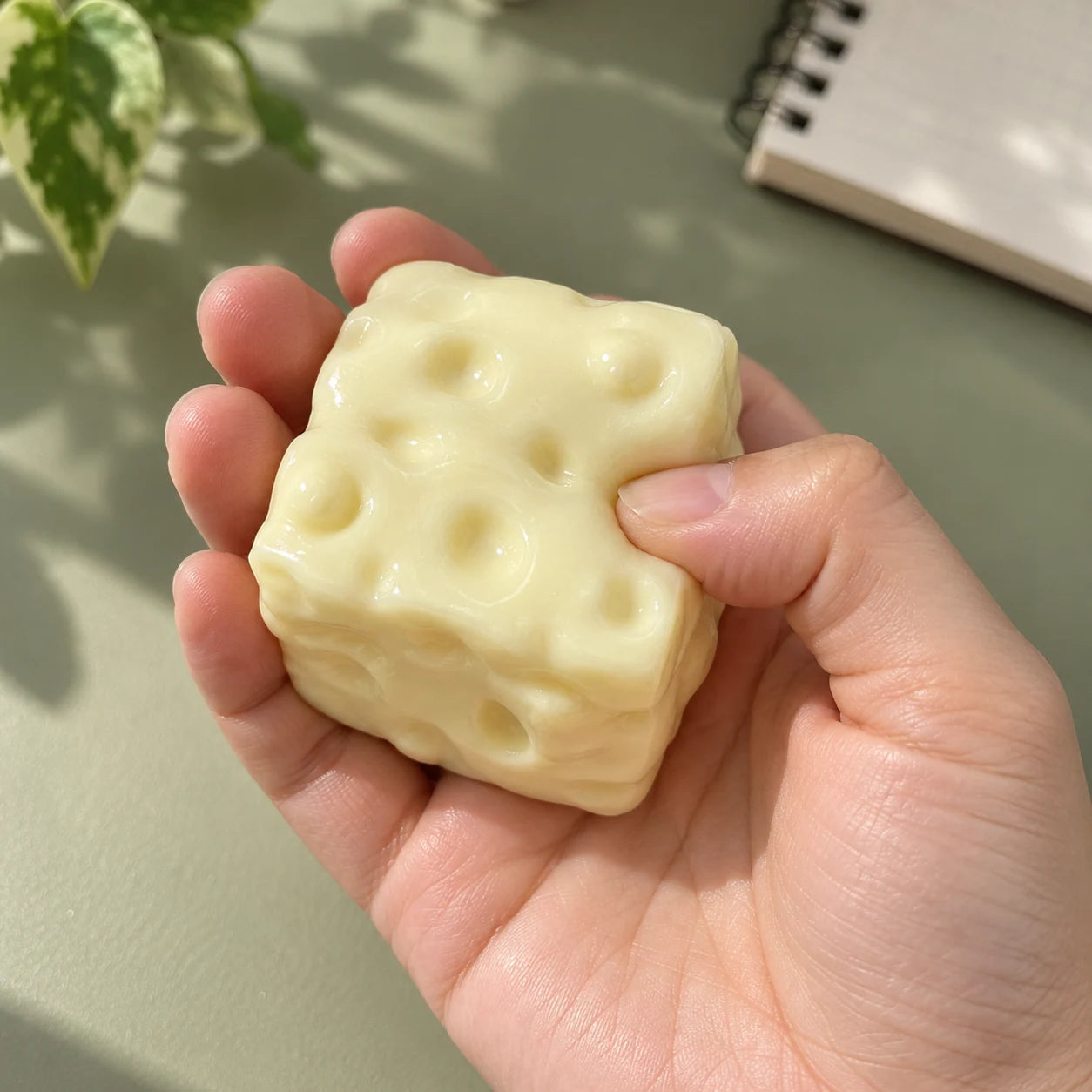cheese-shaped fidget in another everyday setting.