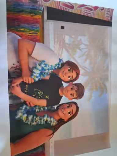 Customer photo 2 of a finished custom cartoon print