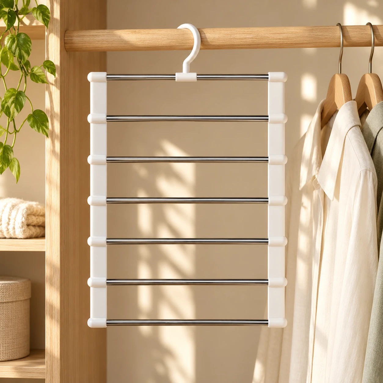 White multi-layer pants hanger