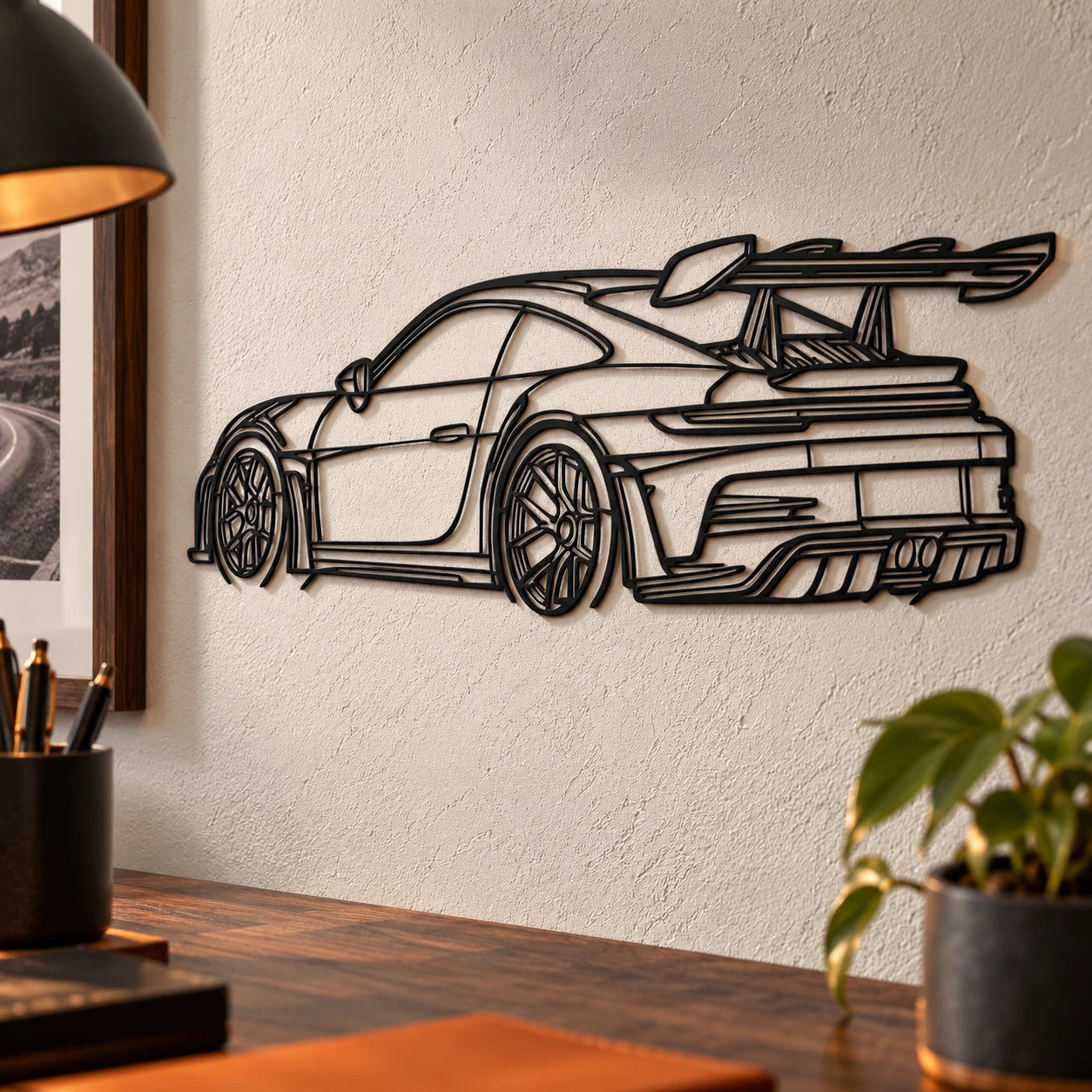 Sports Car Metal Wall Art — detail a