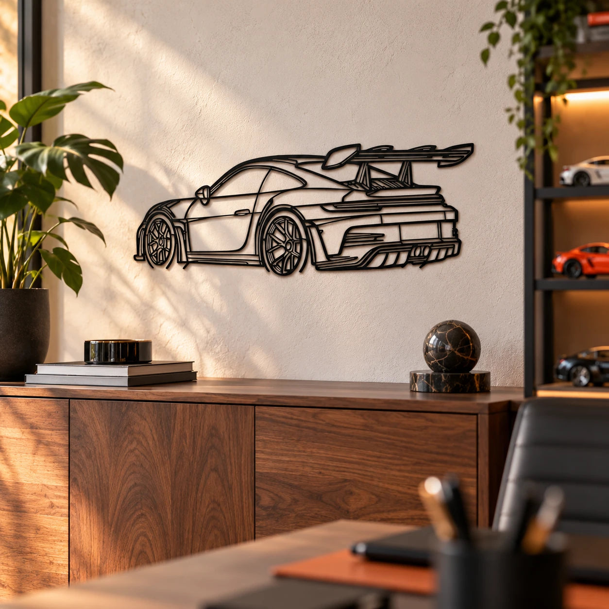 Sports Car Metal Wall Art — lifestyle