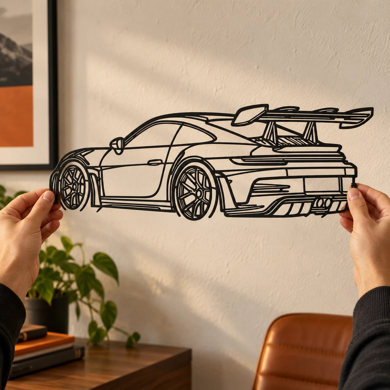 Sports Car Metal Wall Art — scale