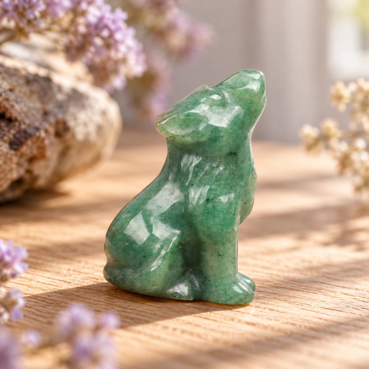 Mini Stone Wolf Figurine — alternate