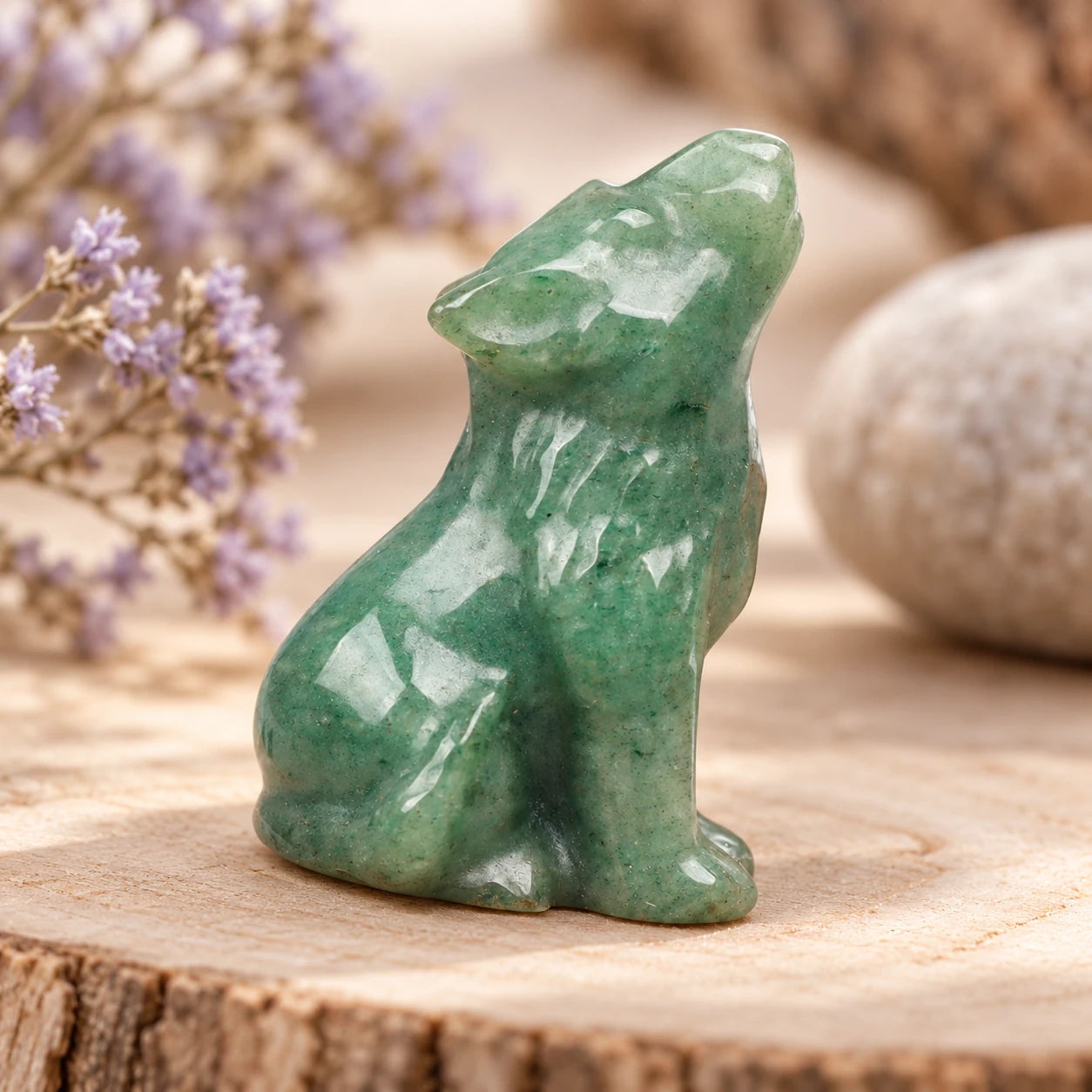 Mini Stone Wolf Figurine — detail b