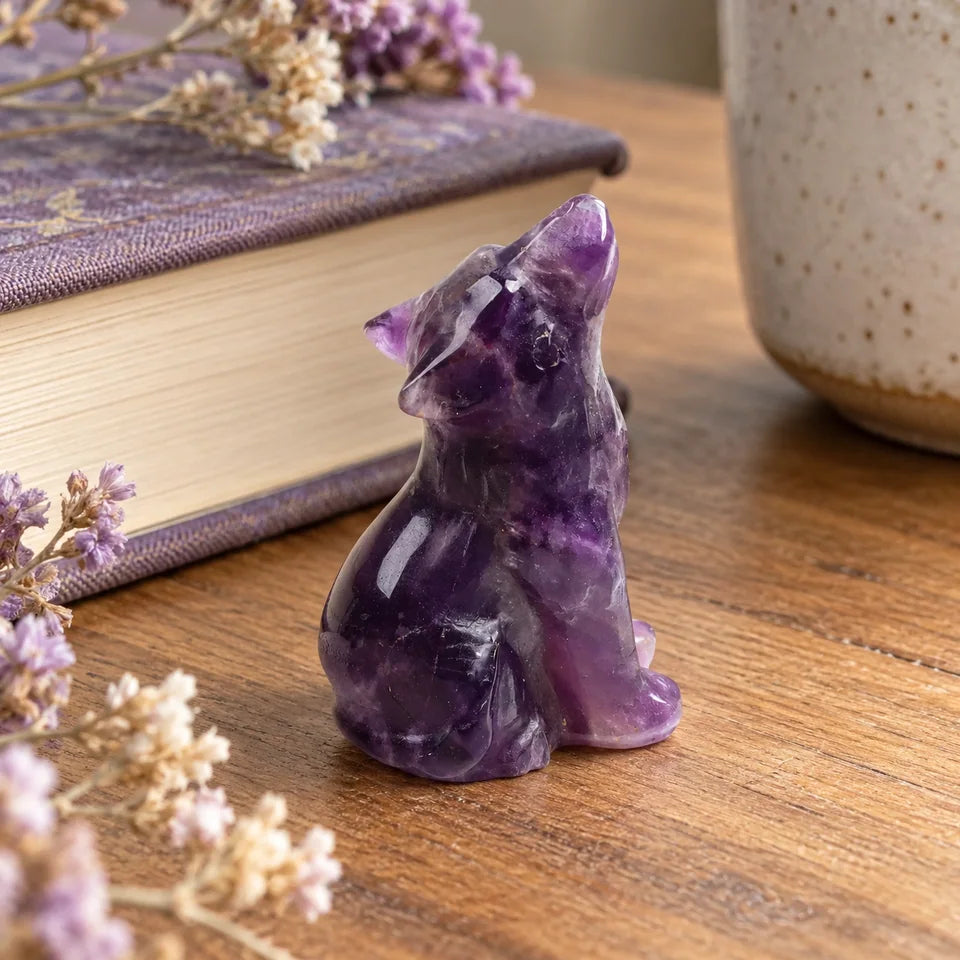 Mini Stone Wolf Figurine — Customer photo 1