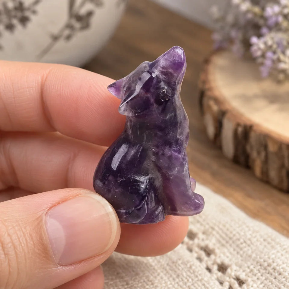 Mini Stone Wolf Figurine — Customer photo 5
