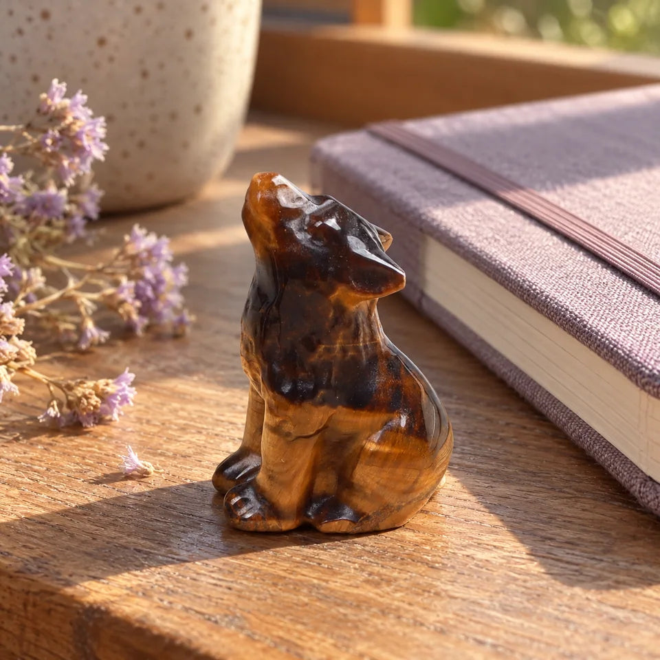 Mini Stone Wolf Figurine — Customer photo 7