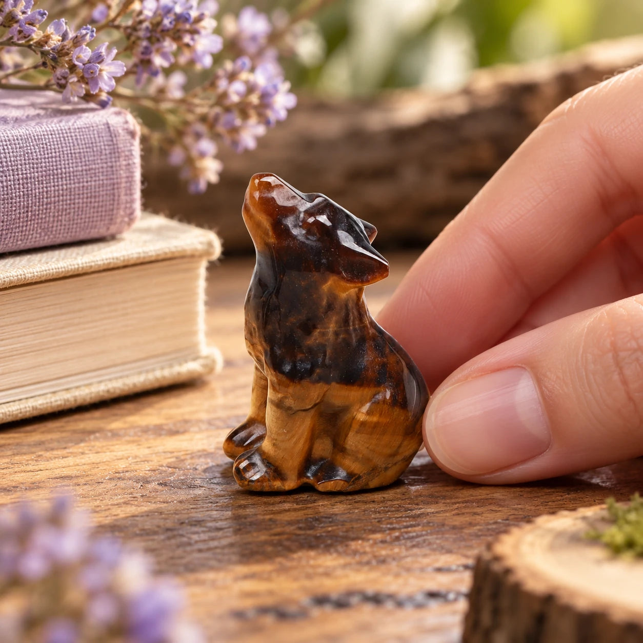 Mini Stone Wolf Figurine — story