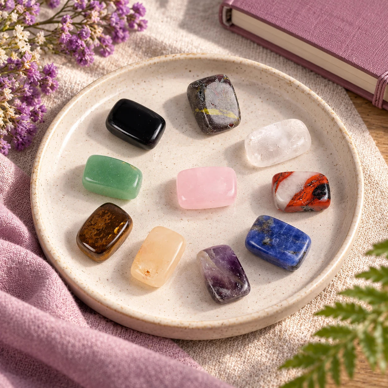 10-Piece Tumbled Stone Set — lifestyle