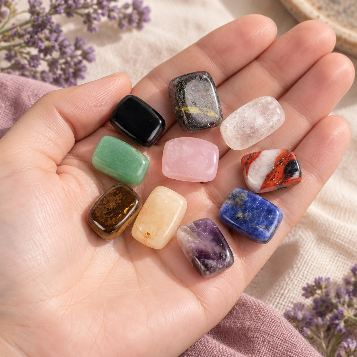 10-Piece Tumbled Stone Set — scale