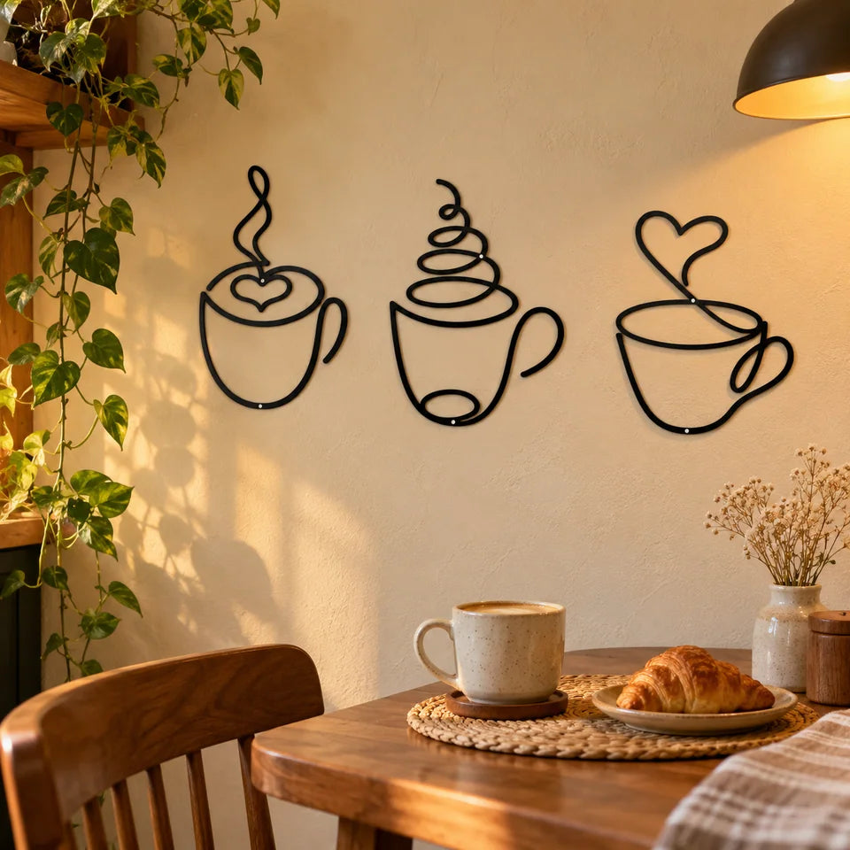 3-Piece Coffee Cup Metal Wall Art — Customer photo 9