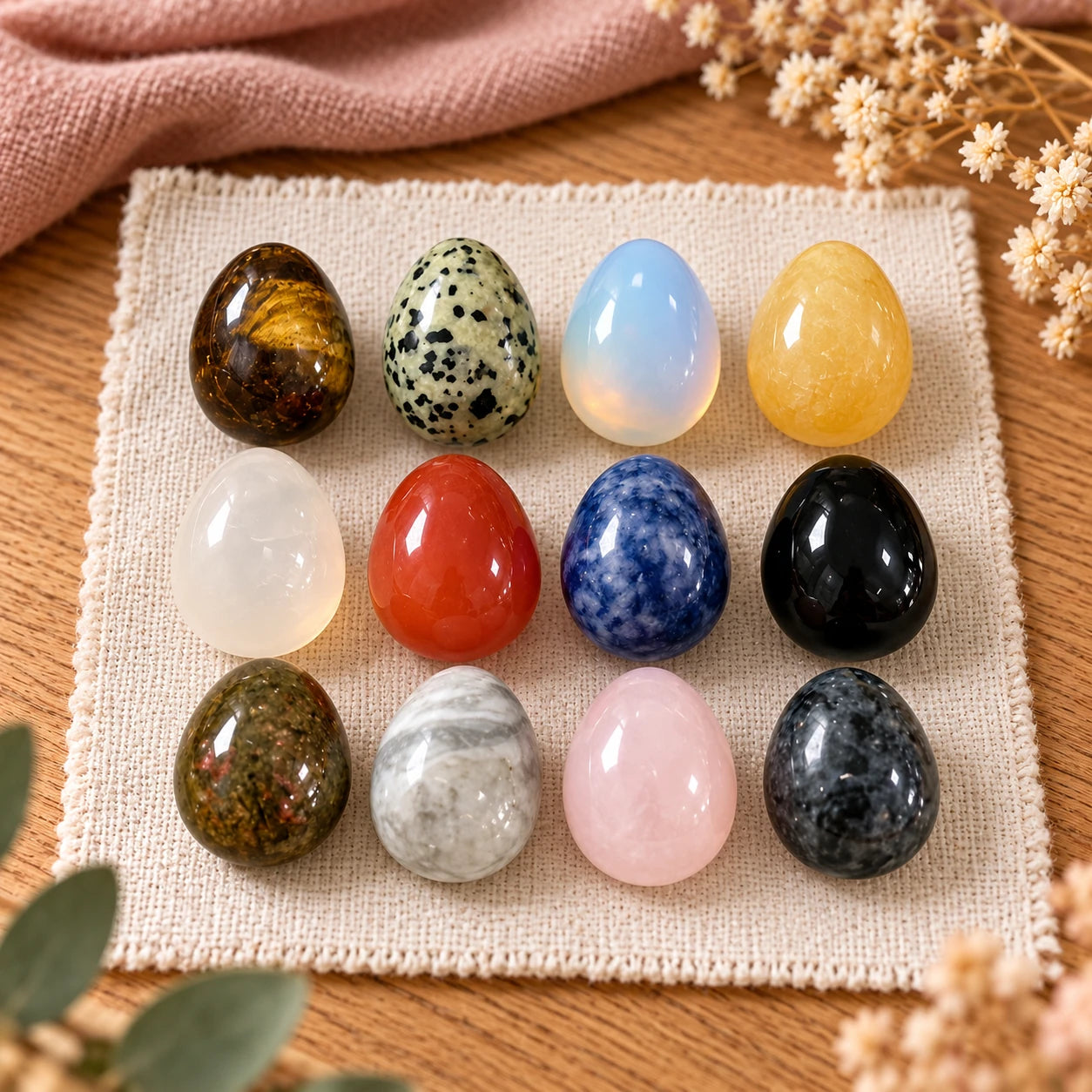 12 Polished Mini Egg Stones — alternate