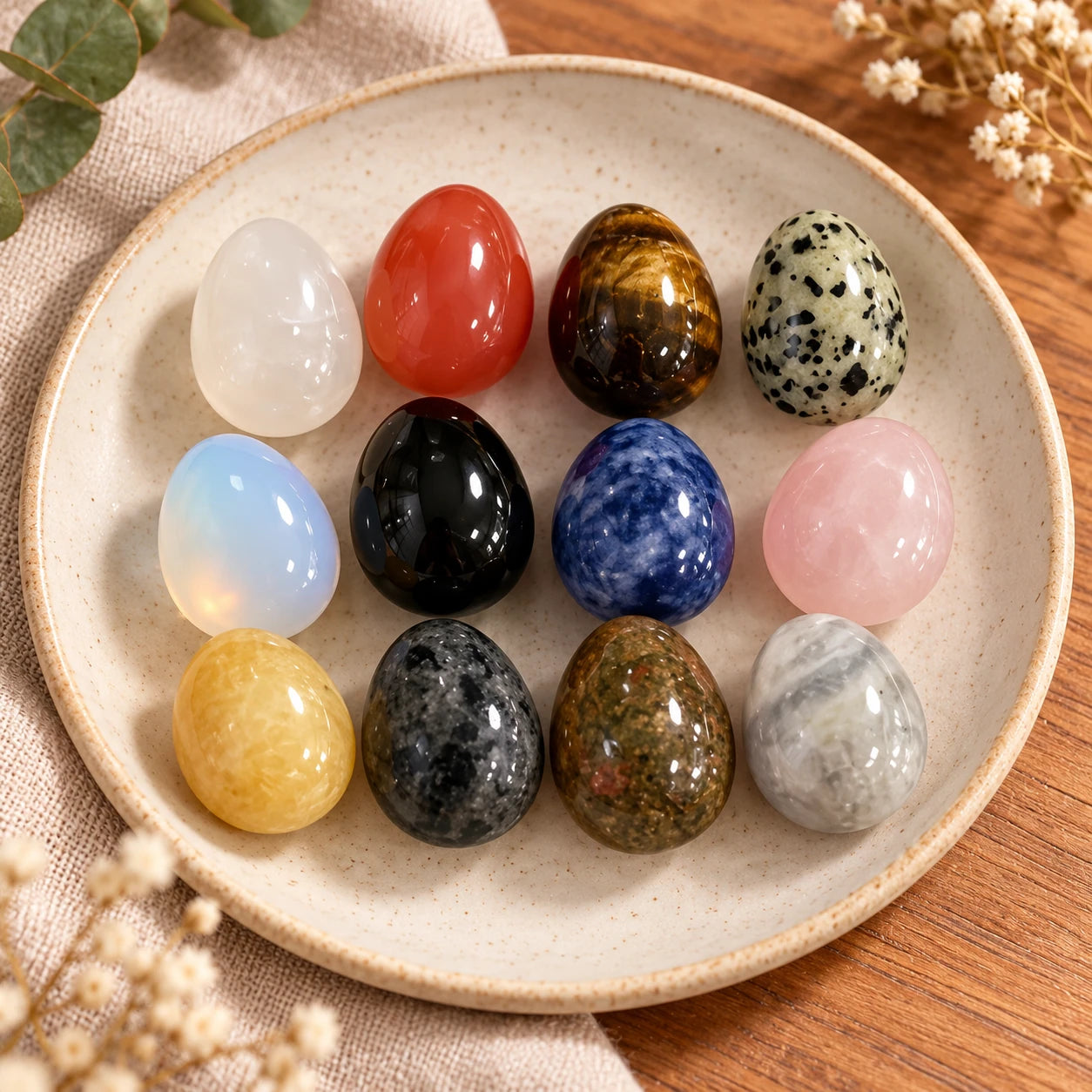 12 Polished Mini Egg Stones — detail b