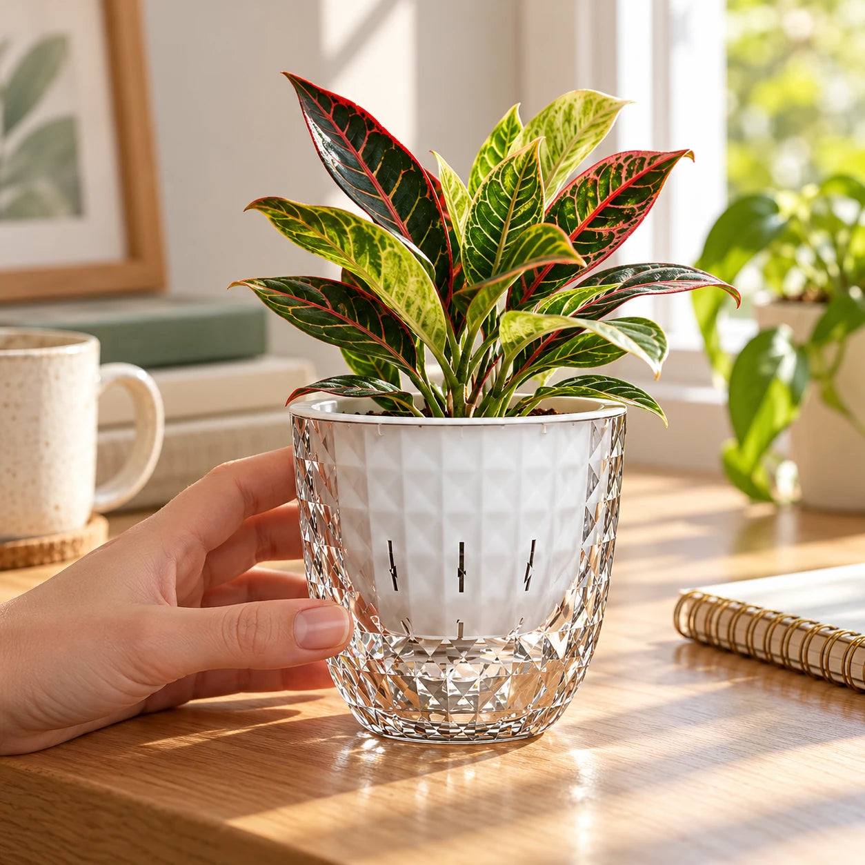 Clear Self-Watering Planter — detail a