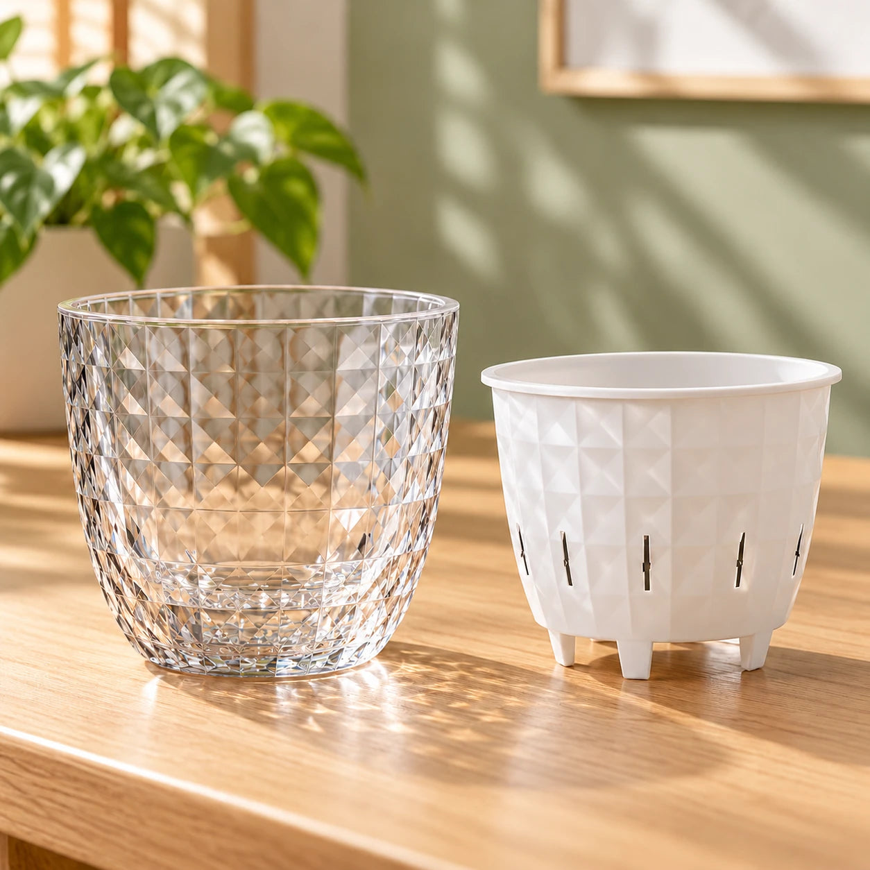 Clear Self-Watering Planter — detail b