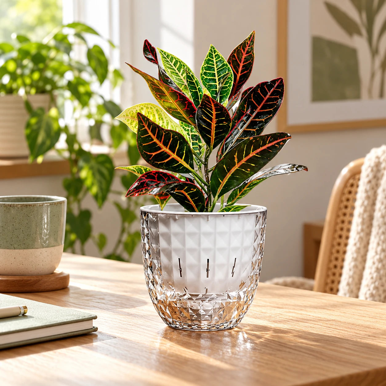 Clear Self-Watering Planter — lifestyle