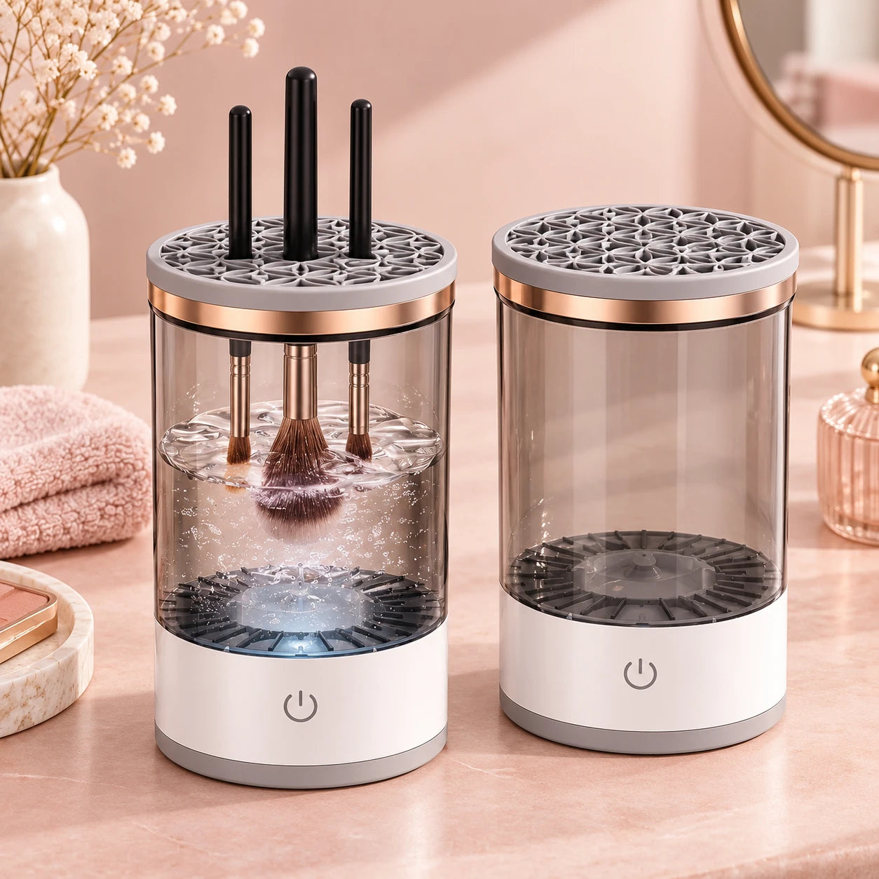 Fresh Canvas Electric Makeup Brush Cleaner — pair