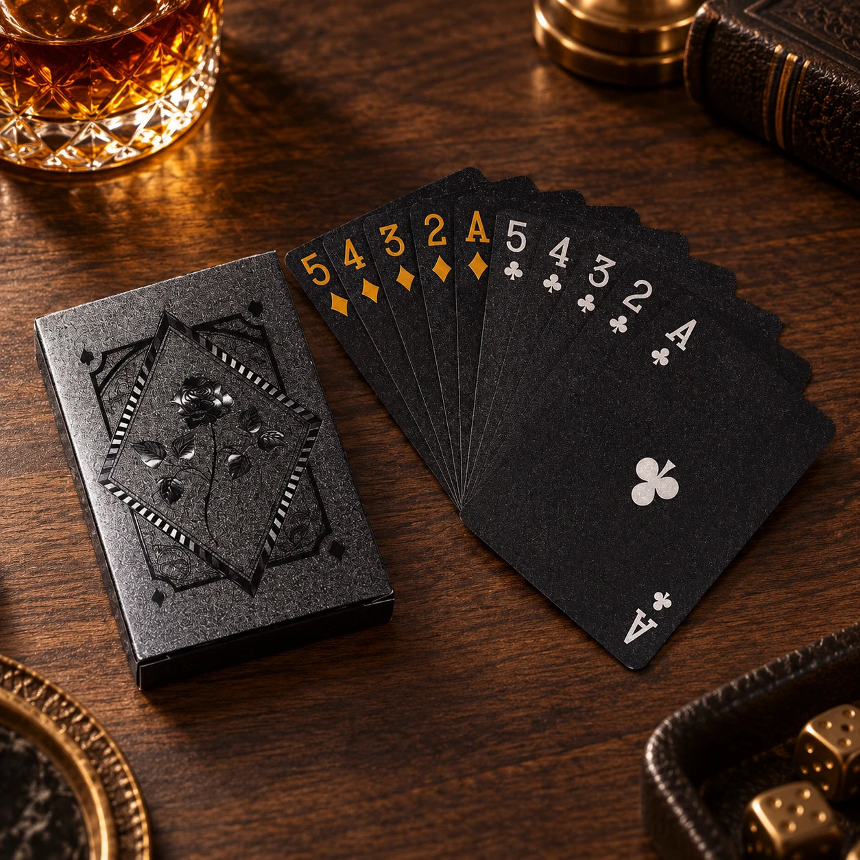 Light Gray after hours metallic playing cards