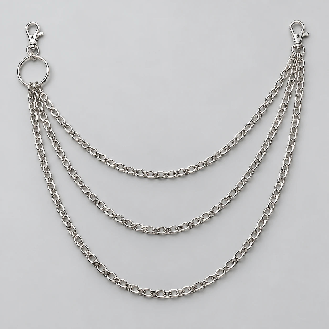 C triple chain with three unequal strands and two end clips