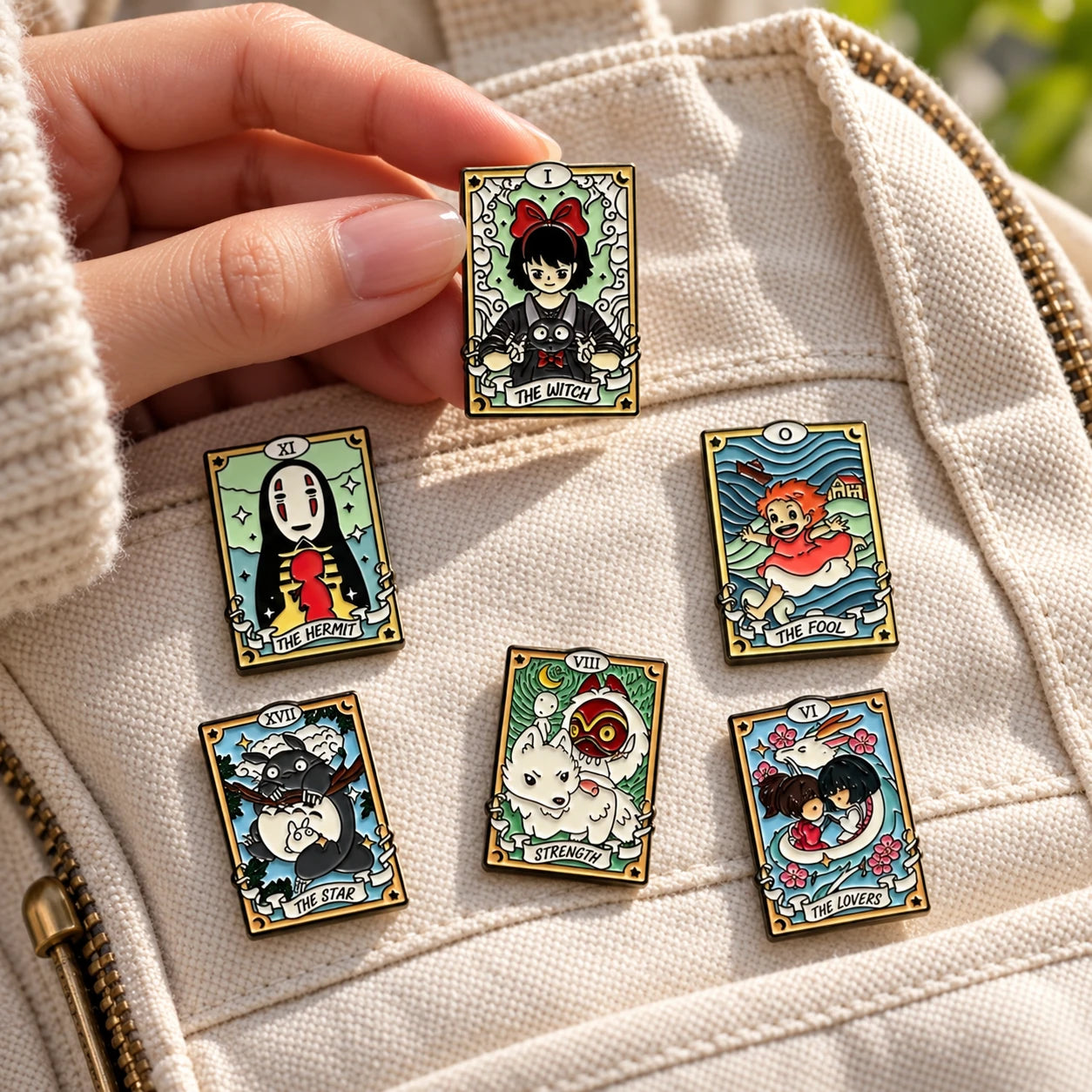 TENLOVE Storykeeper Six Anime Enamel Pins — scale