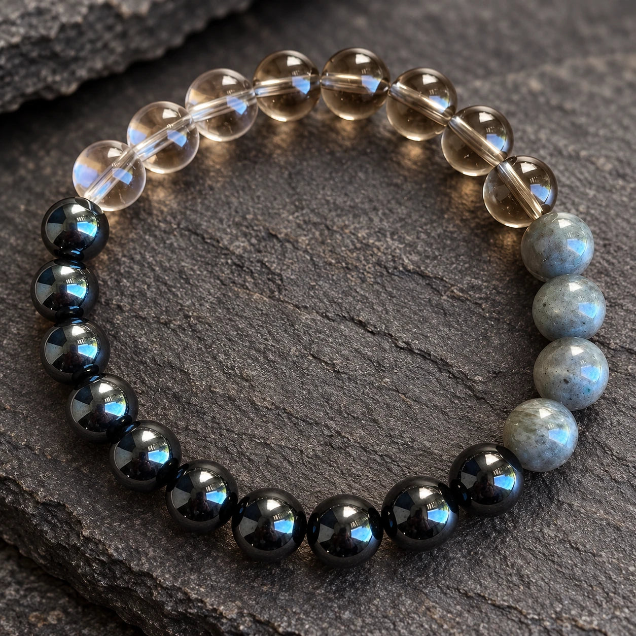 Six-Style Beaded Intention Bracelet — detail b
