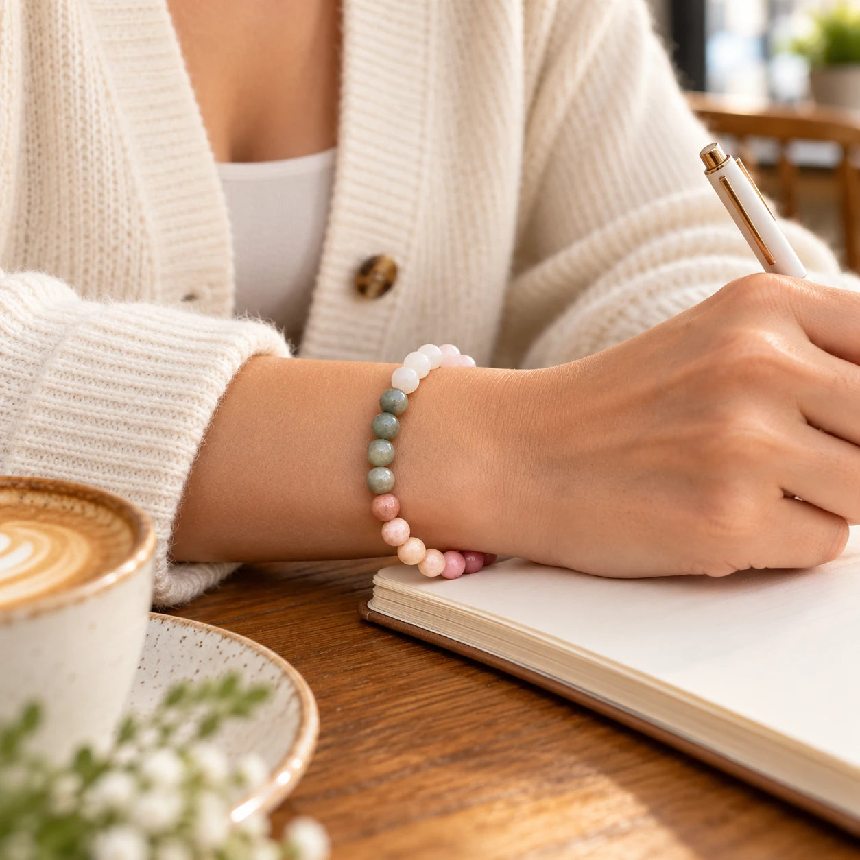 Six-Style Beaded Intention Bracelet — lifestyle