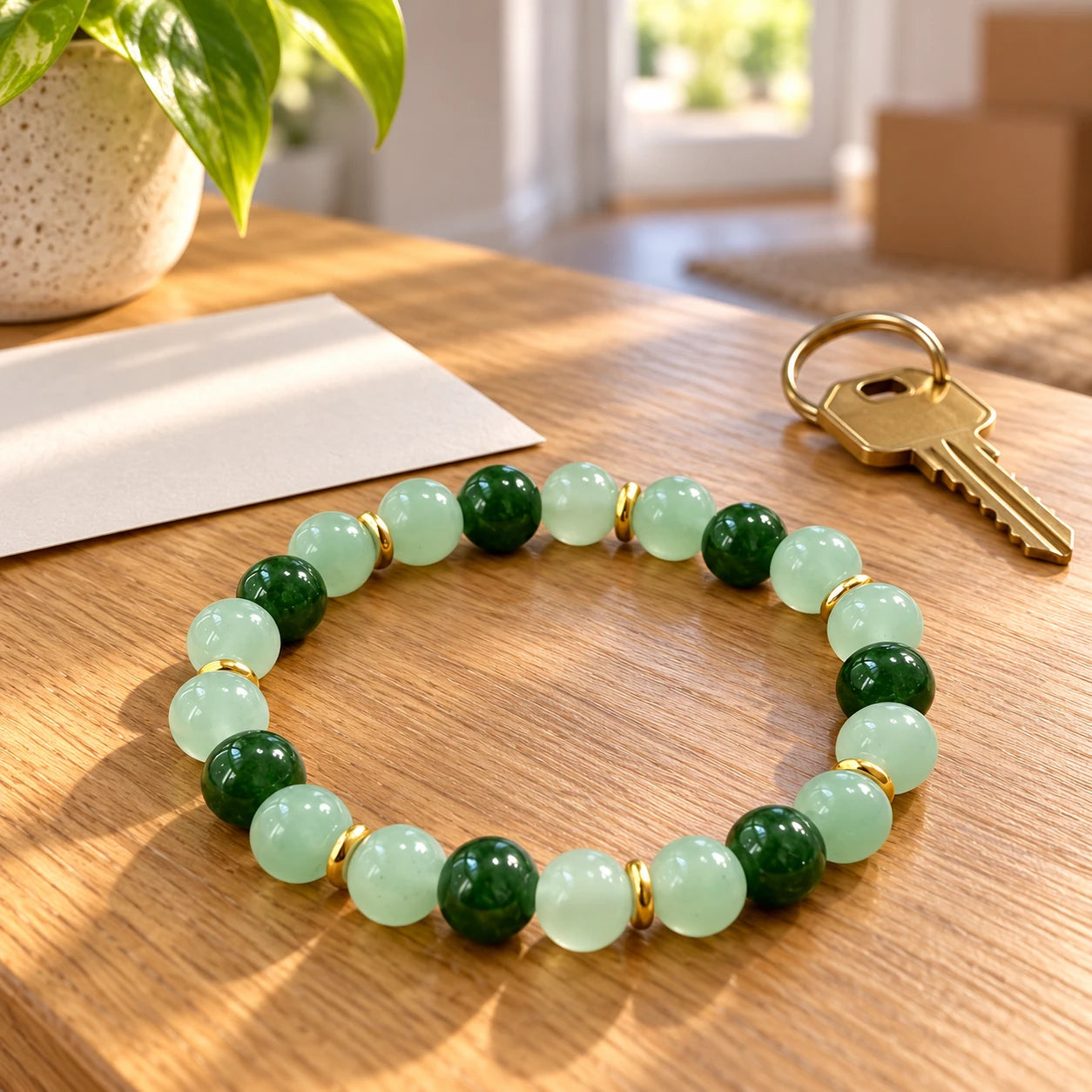 Green Beaded Intention Bracelet — story