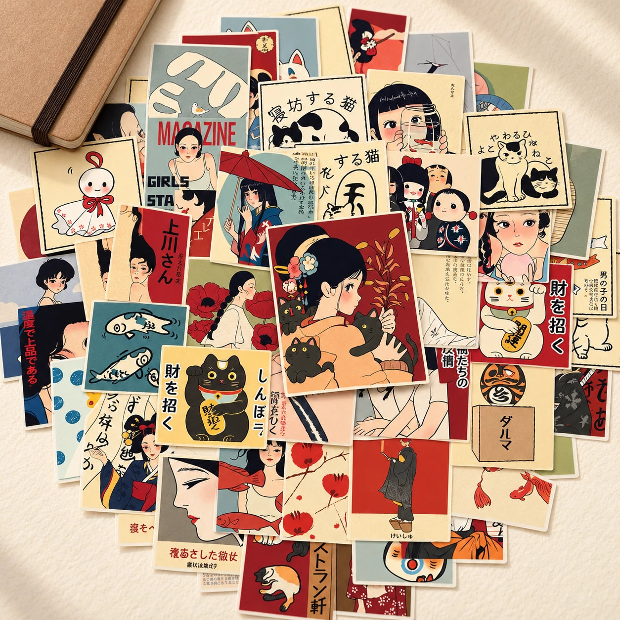 50 PCS tenlove paper reverie vintage japanese anime sticker pack
