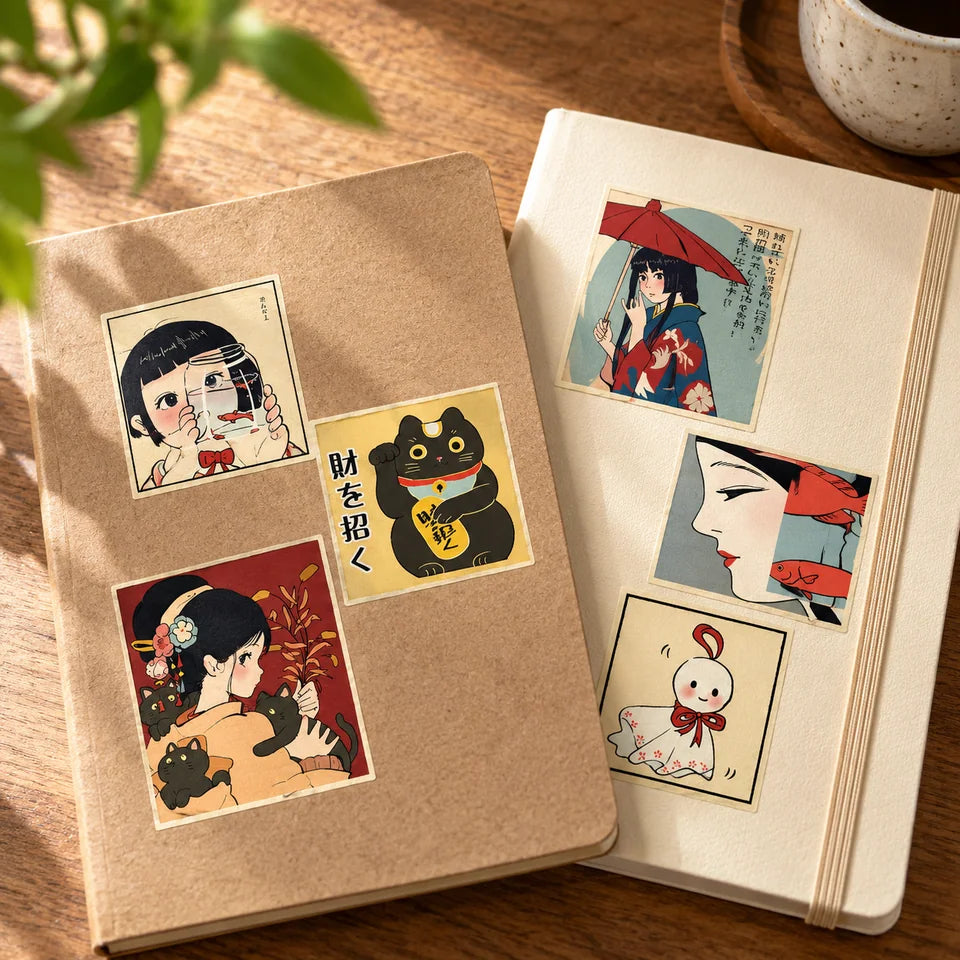 TENLOVE Paper Reverie Vintage Japanese Anime Sticker Pack — inspiration scene 6
