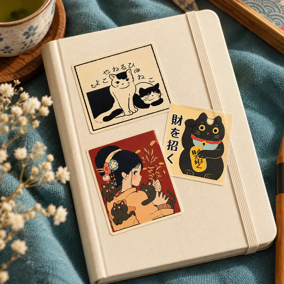 TENLOVE Paper Reverie Vintage Japanese Anime Sticker Pack — inspiration scene 7