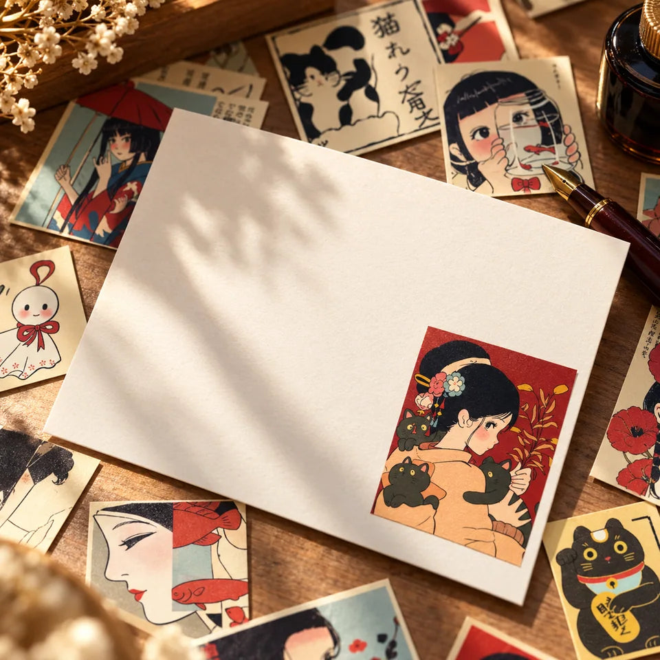 TENLOVE Paper Reverie Vintage Japanese Anime Sticker Pack — inspiration scene 9