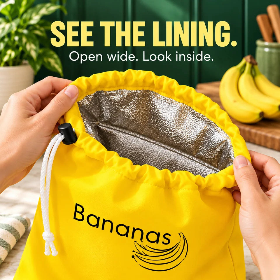 See the lining. Open the pouch to see its silver-colored textured lining.