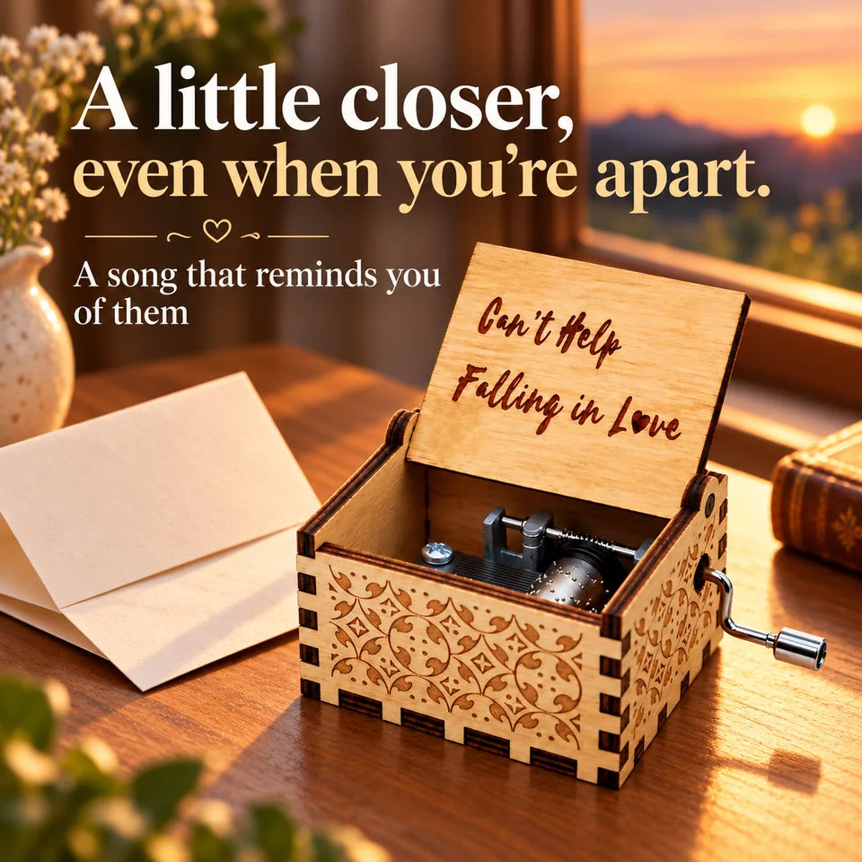 A familiar song as a small reminder of someone, shown beside an unprinted letter prop.