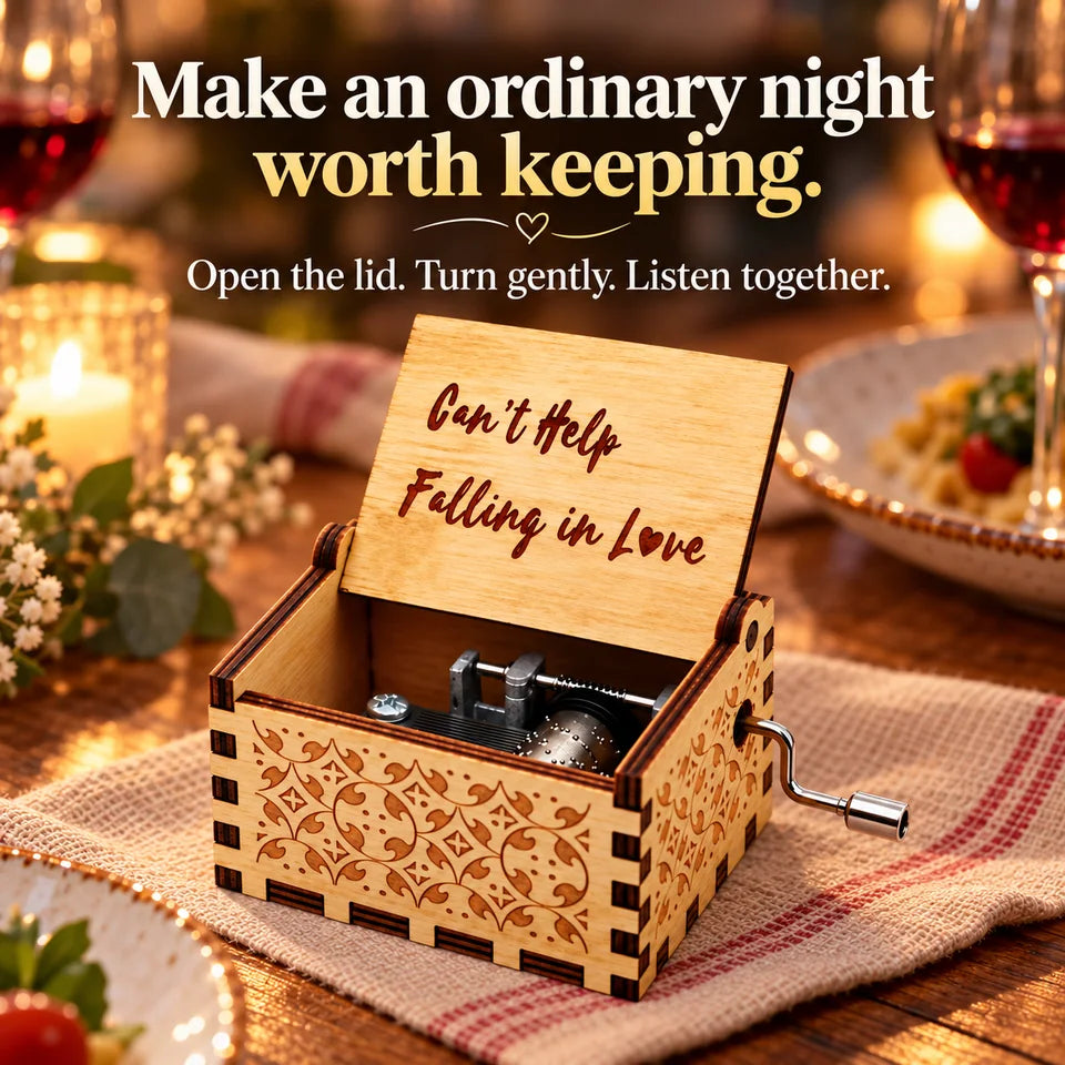 An ordinary evening, a gentle crank turn and the featured love-song box.