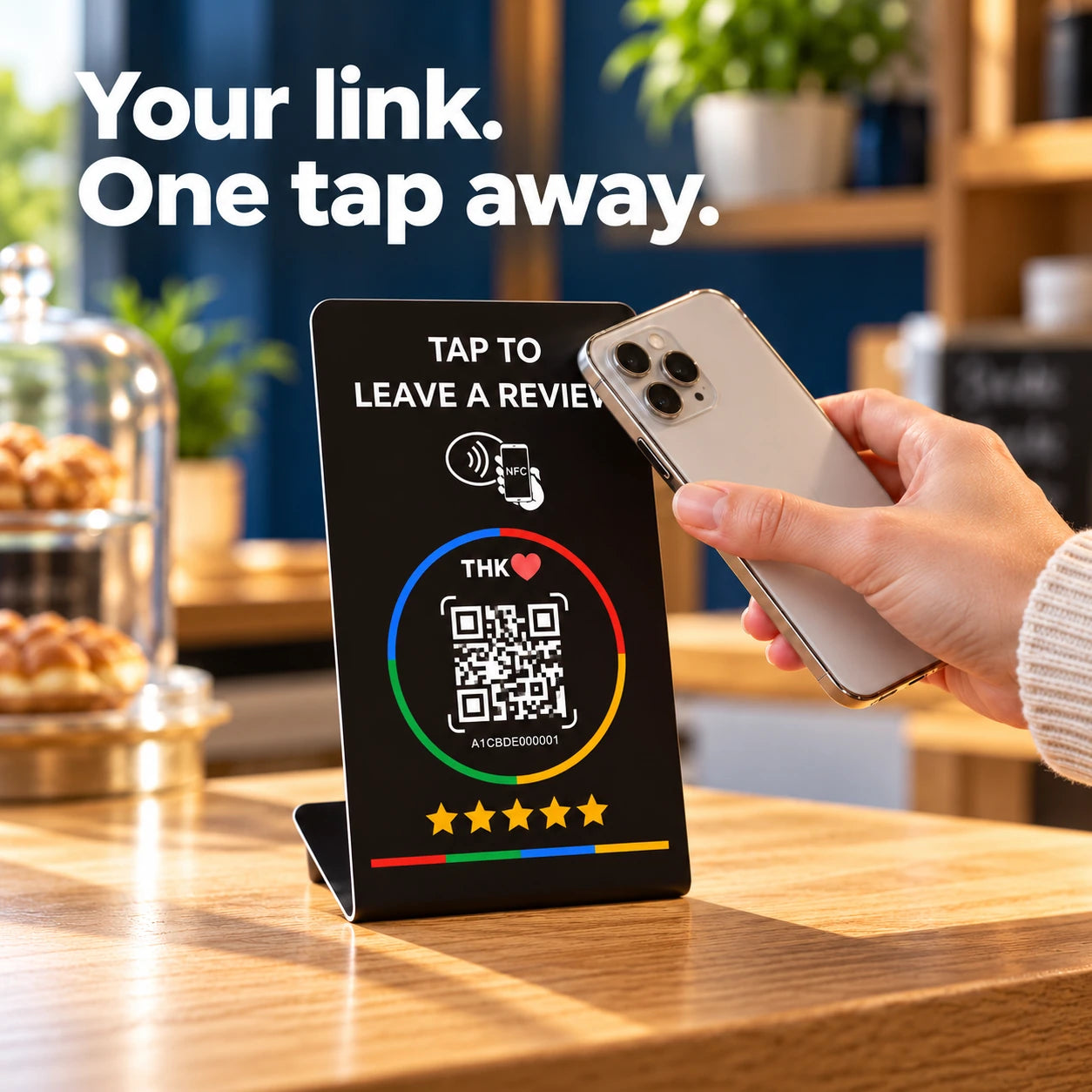 Reviews · Black tenlove nfc & qr code business card stand
