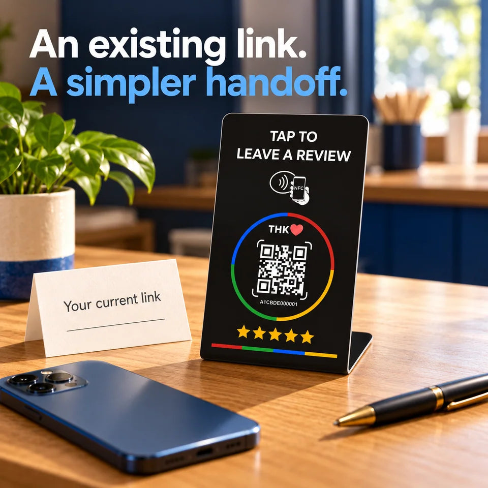 Stand beside a plain Your current link card and phone.