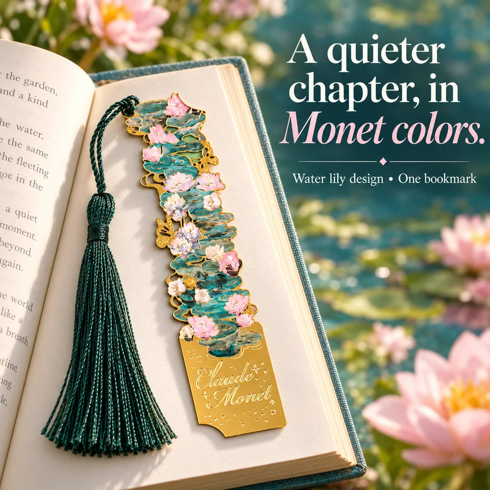 The Monet-inspired Water lily option with its dark-green tassel, sold individually.