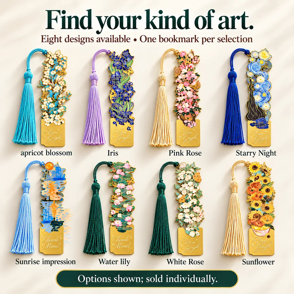 All eight artwork choices shown as separate options; each purchase selection is one bookmark.