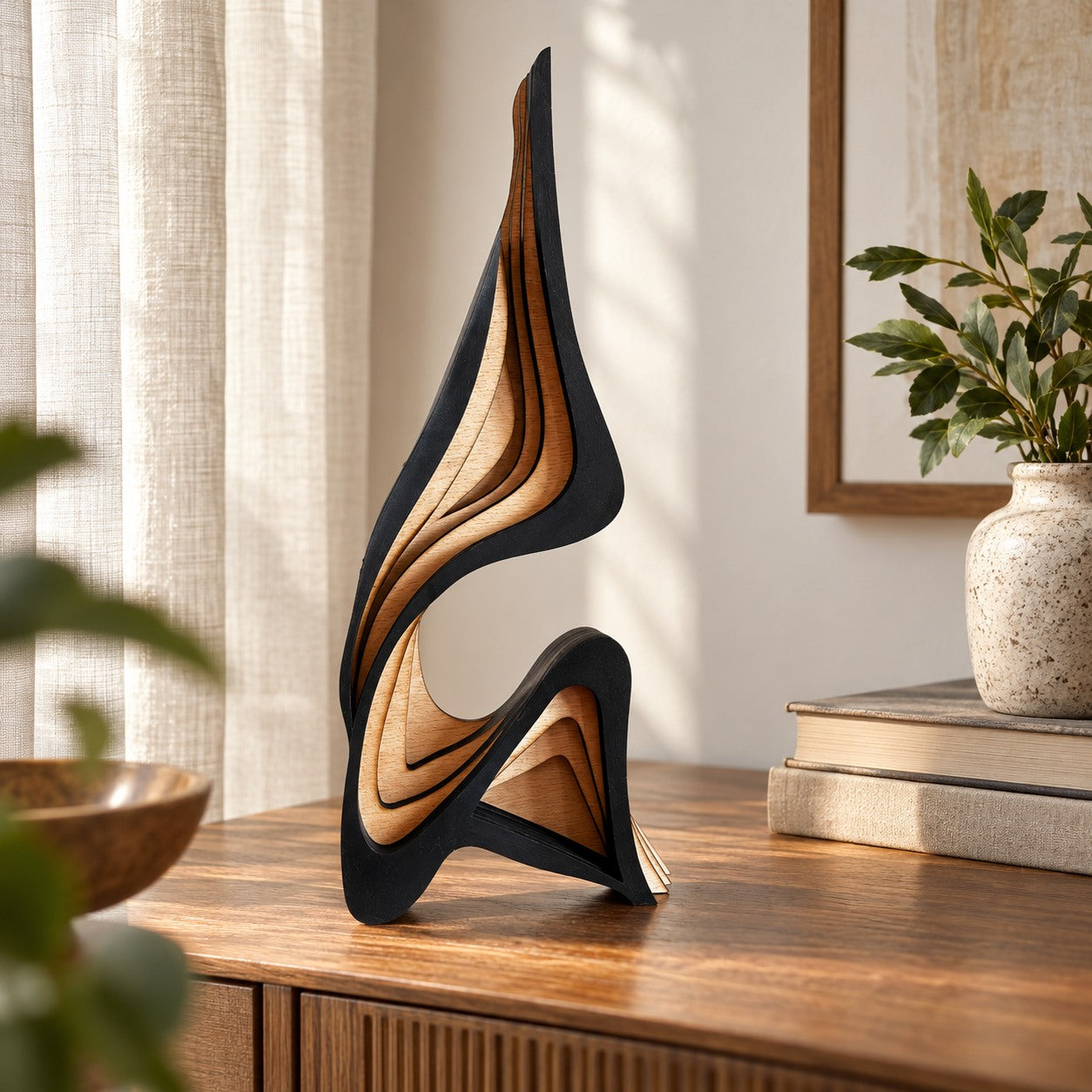 TENLOVE Flow Wooden Sculpture - detail.